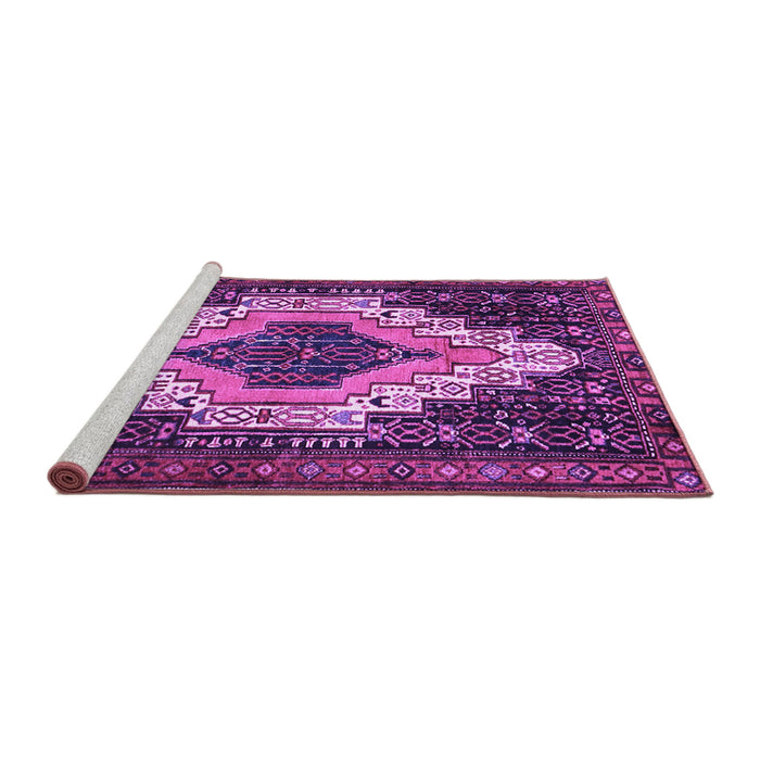 Sideview of Machine Washable Persian Purple Traditional Area Rugs, wshtr1331pur