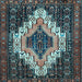 Square Persian Light Blue Traditional Rug, tr1331lblu