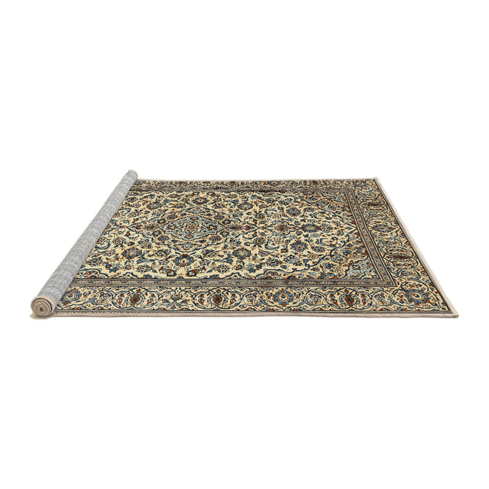 Sideview of Machine Washable Traditional Brown Rug, wshtr1332