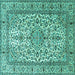 Square Machine Washable Persian Turquoise Traditional Area Rugs, wshtr1332turq