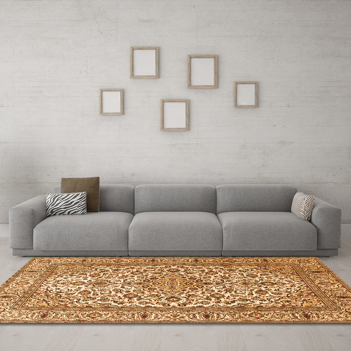 Machine Washable Persian Orange Traditional Area Rugs in a Living Room, wshtr1332org