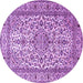 Round Machine Washable Persian Purple Traditional Area Rugs, wshtr1332pur