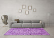 Machine Washable Persian Purple Traditional Area Rugs in a Living Room, wshtr1332pur