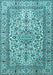 Machine Washable Persian Light Blue Traditional Rug, wshtr1332lblu