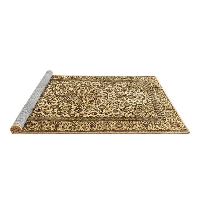 Sideview of Machine Washable Persian Brown Traditional Rug, wshtr1332brn
