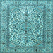 Square Machine Washable Persian Light Blue Traditional Rug, wshtr1332lblu