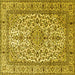 Square Persian Yellow Traditional Rug, tr1332yw