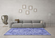 Machine Washable Persian Blue Traditional Rug in a Living Room, wshtr1332blu