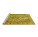 Sideview of Machine Washable Persian Yellow Traditional Rug, wshtr1332yw