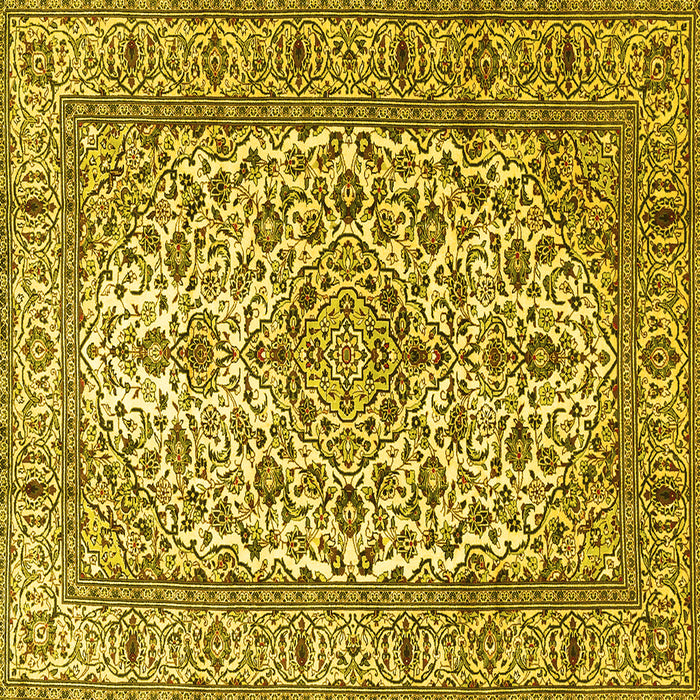 Square Machine Washable Persian Yellow Traditional Rug, wshtr1332yw