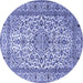 Round Persian Blue Traditional Rug, tr1332blu