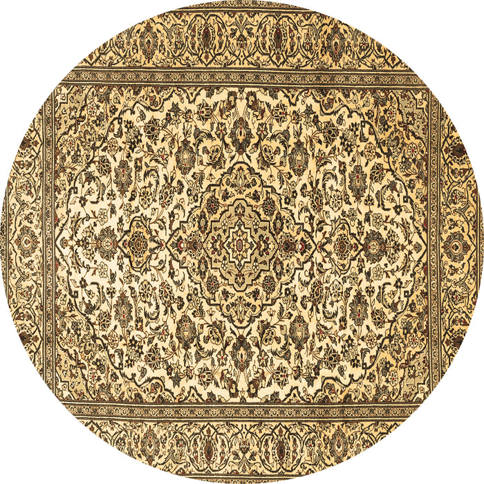 Round Machine Washable Persian Brown Traditional Rug, wshtr1332brn