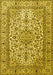 Machine Washable Persian Yellow Traditional Rug, wshtr1332yw