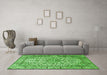 Machine Washable Persian Green Traditional Area Rugs in a Living Room,, wshtr1332grn