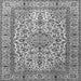 Round Machine Washable Persian Gray Traditional Rug, wshtr1332gry