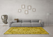 Machine Washable Persian Yellow Traditional Rug in a Living Room, wshtr1332yw