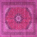 Square Medallion Pink Traditional Rug, tr1333pnk