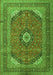 Serging Thickness of Machine Washable Medallion Green Traditional Area Rugs, wshtr1333grn