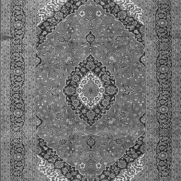 Serging Thickness of Machine Washable Medallion Gray Traditional Rug, wshtr1333gry
