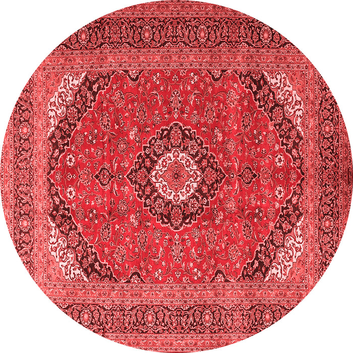 Machine Washable Medallion Red Traditional Rug, wshtr1333red