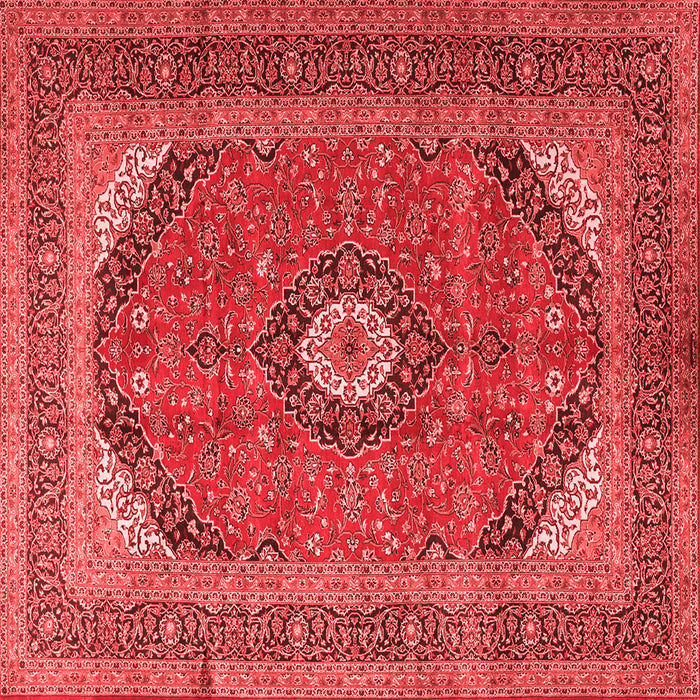 Machine Washable Medallion Red Traditional Rug, wshtr1333red