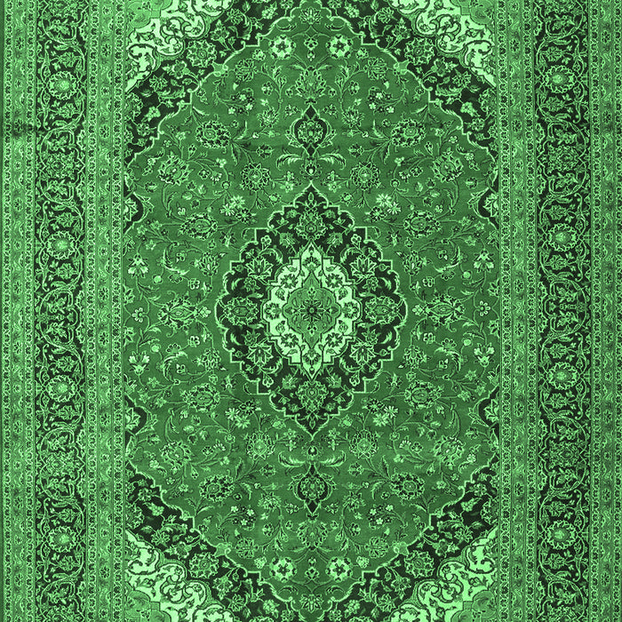 Medallion Emerald Green Traditional Rug, tr1333emgrn