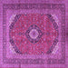 Square Medallion Purple Traditional Rug, tr1333pur