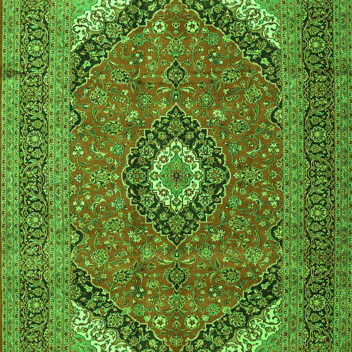 Medallion Green Traditional Rug, tr1333grn