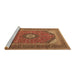 Sideview of Machine Washable Medallion Brown Traditional Rug, wshtr1333brn