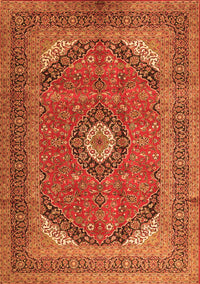 Medallion Orange Traditional Rug, tr1333org