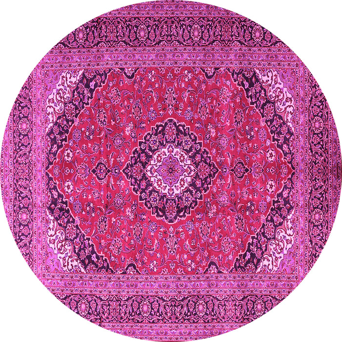 Round Medallion Pink Traditional Rug, tr1333pnk