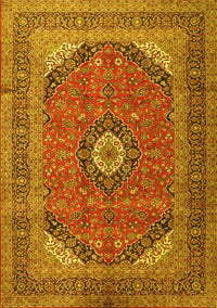 Medallion Yellow Traditional Rug, tr1333yw