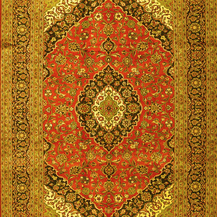 Medallion Yellow Traditional Rug, tr1333yw