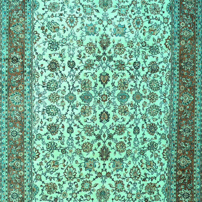 Machine Washable Persian Turquoise Traditional Area Rugs, wshtr1334turq
