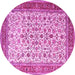 Round Persian Pink Traditional Rug, tr1334pnk