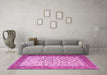 Machine Washable Persian Pink Traditional Rug in a Living Room, wshtr1334pnk