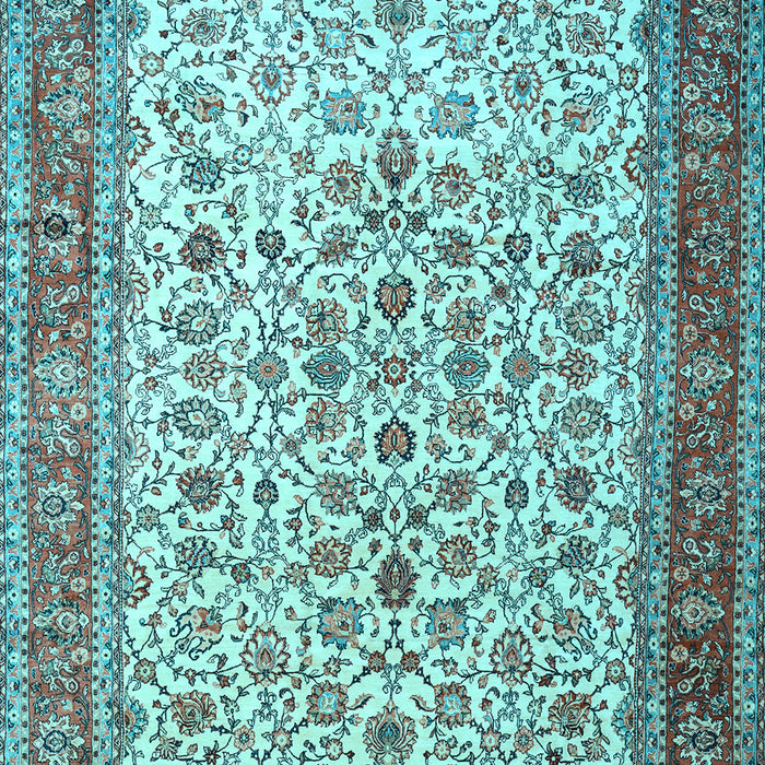 Machine Washable Persian Light Blue Traditional Rug, wshtr1334lblu