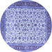 Round Persian Blue Traditional Rug, tr1334blu