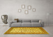 Machine Washable Persian Yellow Traditional Rug in a Living Room, wshtr1334yw