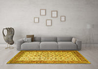 Machine Washable Persian Yellow Traditional Rug, wshtr1334yw