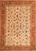 Serging Thickness of Machine Washable Persian Orange Traditional Area Rugs, wshtr1334org