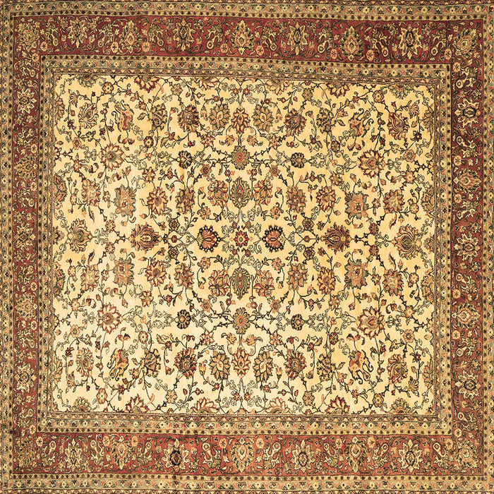 Square Persian Brown Traditional Rug, tr1334brn