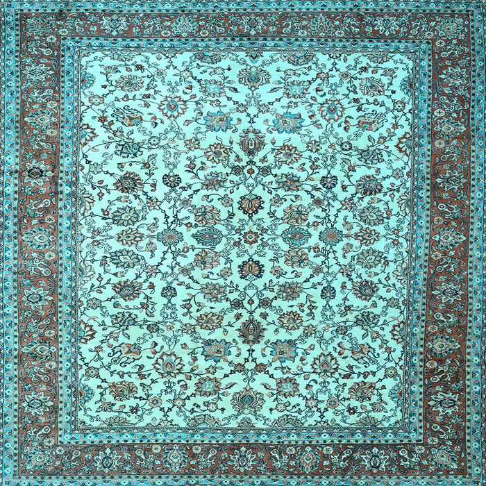 Square Persian Light Blue Traditional Rug, tr1334lblu