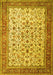 Machine Washable Persian Yellow Traditional Rug, wshtr1334yw