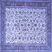 Square Persian Blue Traditional Rug, tr1334blu