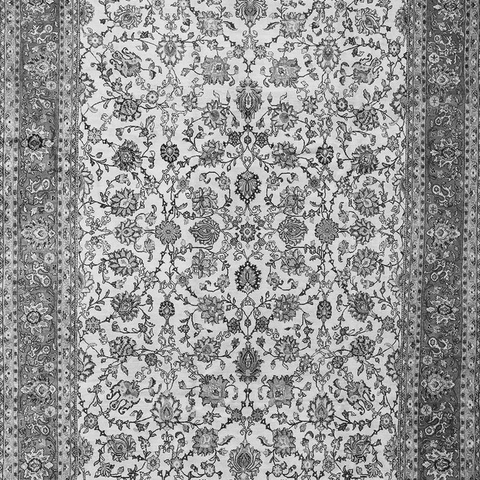 Serging Thickness of Machine Washable Persian Gray Traditional Rug, wshtr1334gry