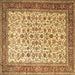 Square Machine Washable Persian Brown Traditional Rug, wshtr1334brn