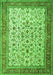 Serging Thickness of Machine Washable Persian Green Traditional Area Rugs, wshtr1334grn