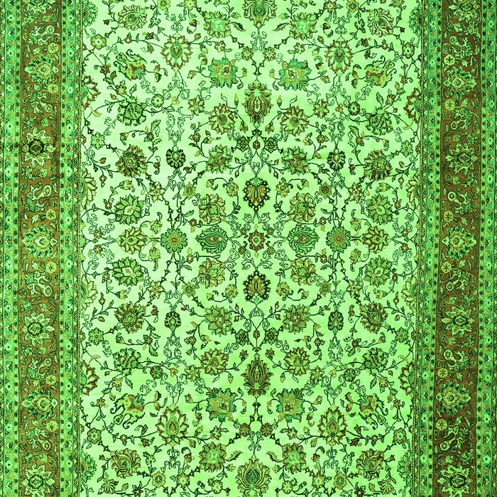 Serging Thickness of Machine Washable Persian Green Traditional Area Rugs, wshtr1334grn