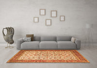 Machine Washable Persian Orange Traditional Rug, wshtr1334org